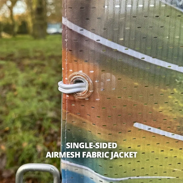 Crowd Barrier Graphic - Airmesh Fabric Jacket - 2300 - Single Sided - Bungee Front