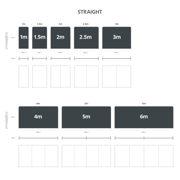 Stretch Fabric Walls - Straight Diagram